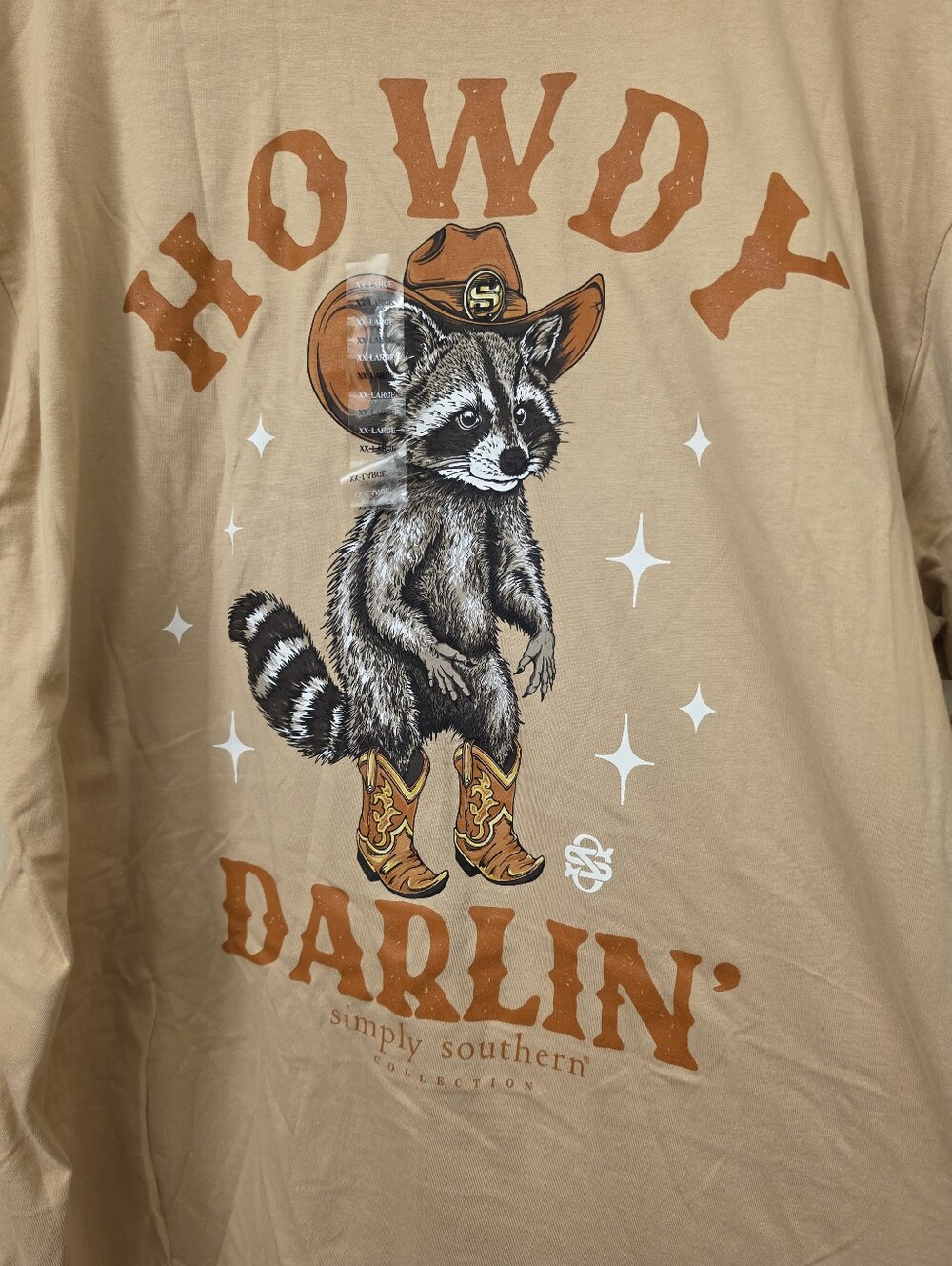 Simply Southern Unisex "Howdy Darlin'" Tan Graphic Long-Sleeve Tee